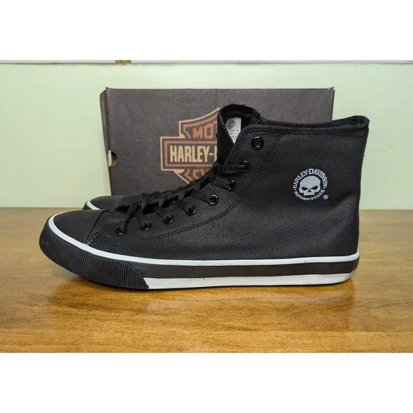 NWT Harley Davidson Baxter Leather Sneakers Mens 13 High Top Willie G Biker Blk